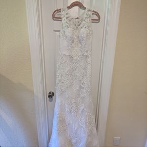 OLEG CASSINI Beaded lace wedding dress